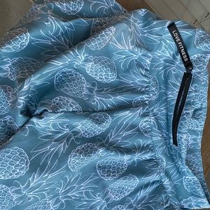 Love Fitness blue pineapple fitness shorts